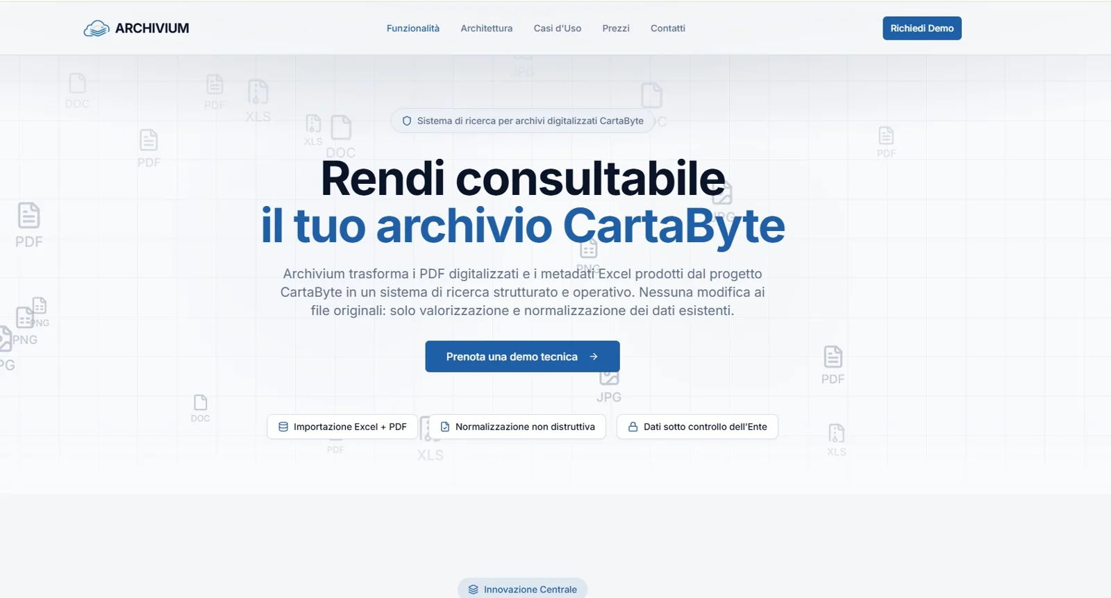 Archivium: archivio documentale e ricerca dei metadati